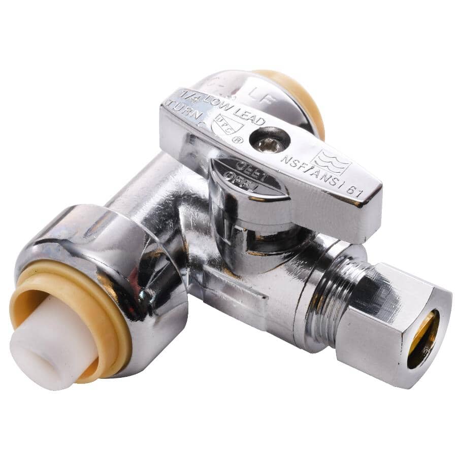 1/2" Push Fit x 1/2" Push Fit x 3/8" Compression Push 'N' Connect Tee Stop Valve