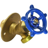 1/2" Push Fit x 3/4" Male Garden Hose Thread Hose Bibb Sillcock Valve - with Flange