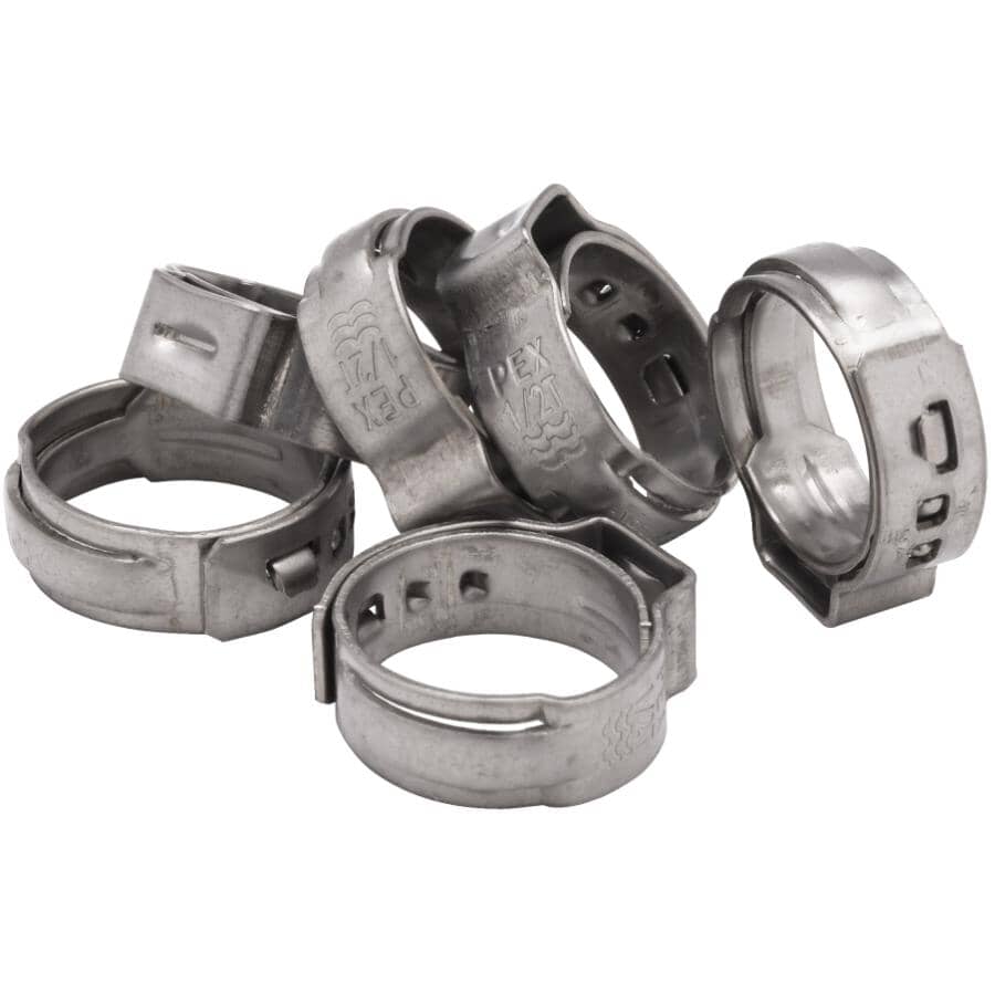 1/2" Stainless Steel Surlok Pipe Clamps - 6 Pack