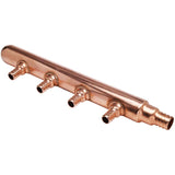 3/4" PEX Inlet x 1/2" PEX Outlet 4 Branch Closed End Manifold