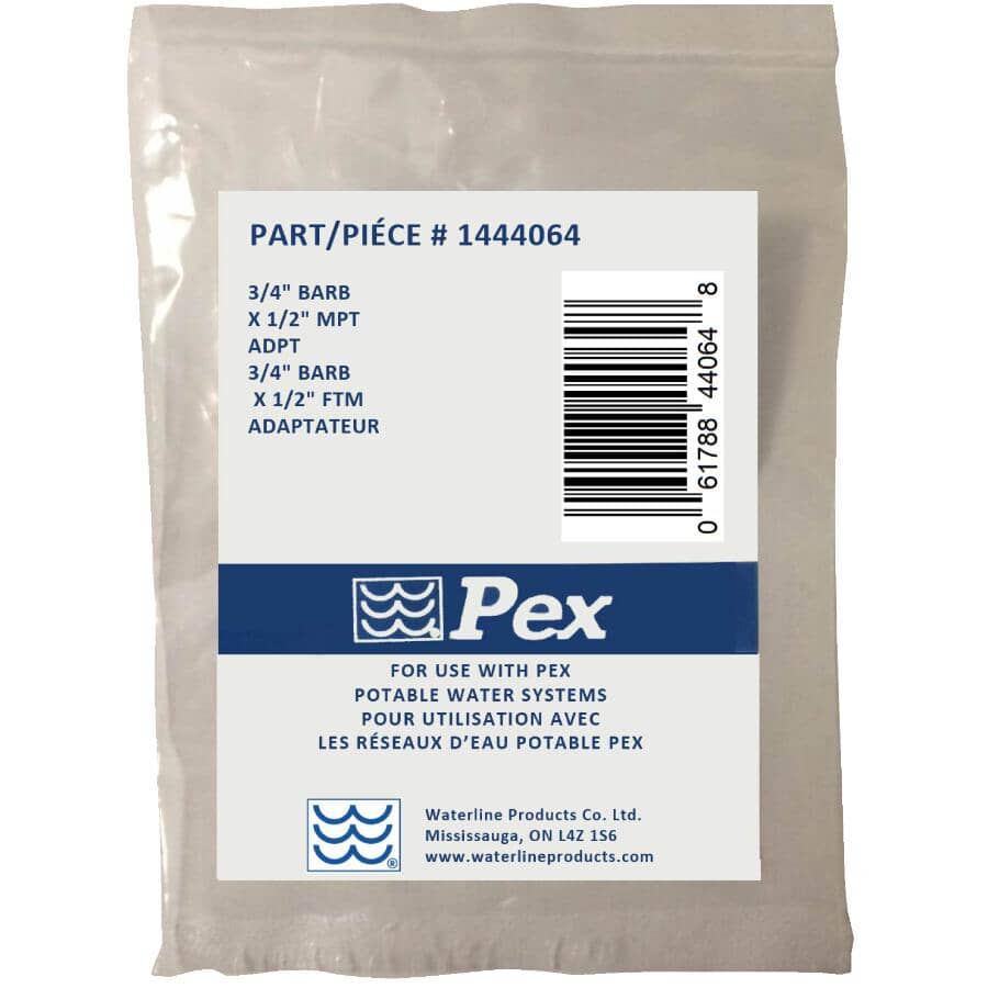 3/4" PEX  x 1/2" MPT Brass Adapter