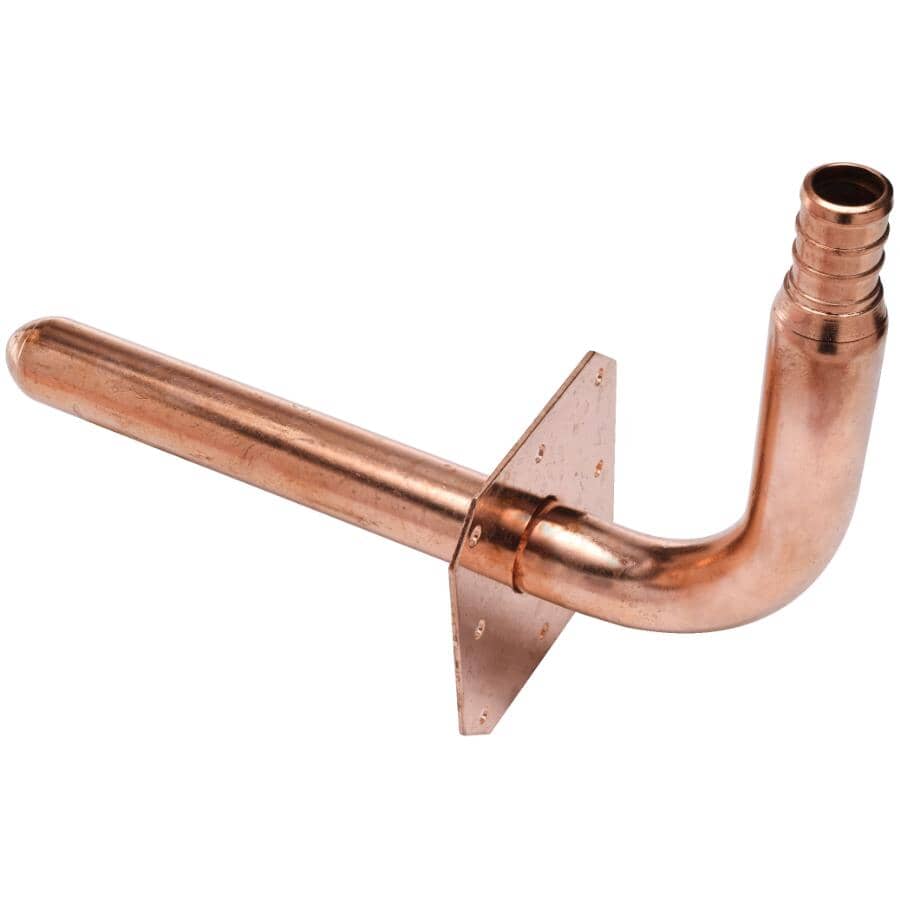6" x 1/2" PEX Copper Stub-Out 90 Degree Elbow with Flange