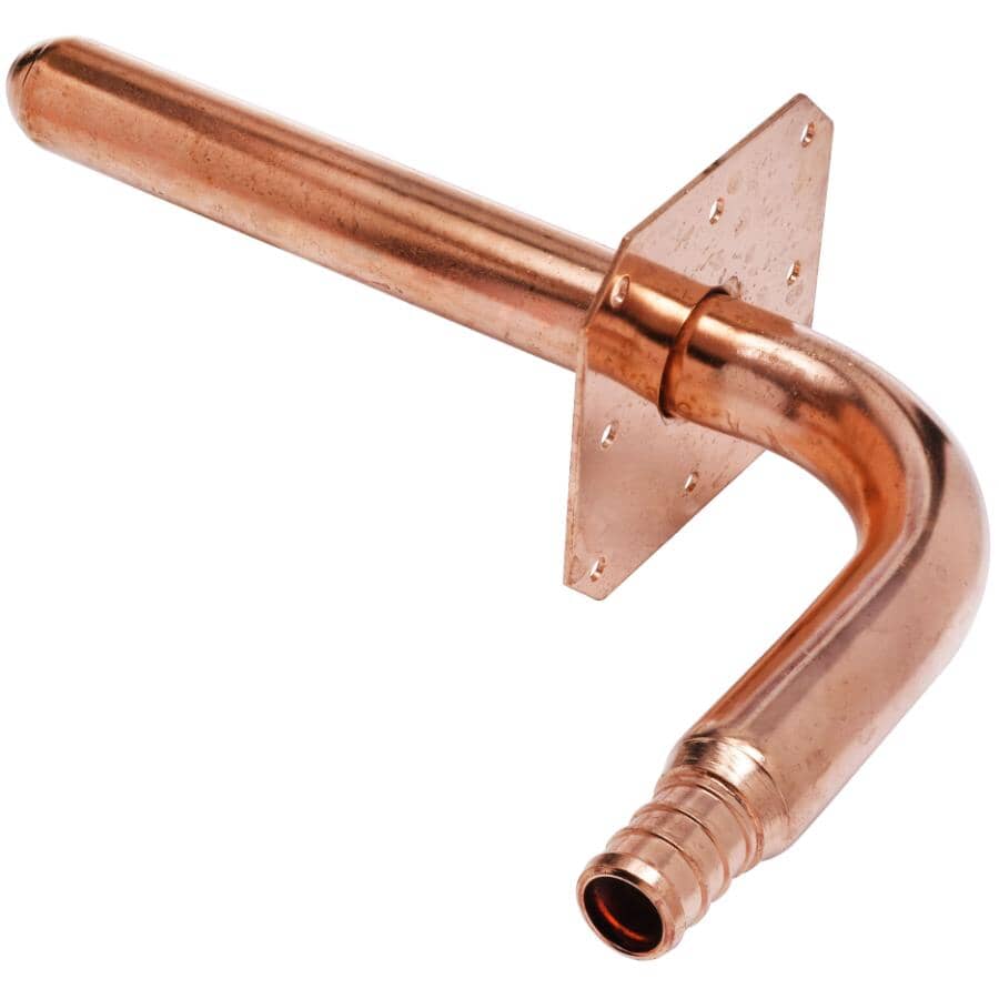 6" x 1/2" PEX Copper Stub-Out 90 Degree Elbow with Flange