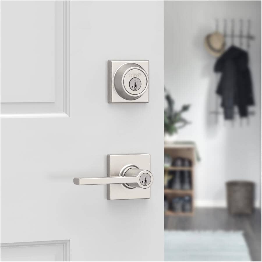 Casey Entrance & Deadbolt Leverset - Satin Nickel