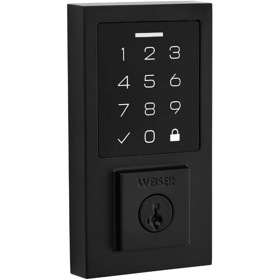 Contemporary SmartCode Electronic Touchpad Deadbolt - Matte Black