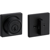 Elements Square Single Cylinder Deadbolt - Matte Black + SmartKey Technology