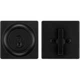 Elements Square Single Cylinder Deadbolt - Matte Black + SmartKey Technology