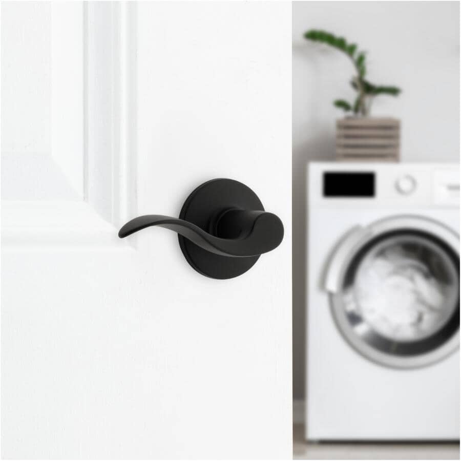 Layton Safelock Passage Door Leverset - Matte Black