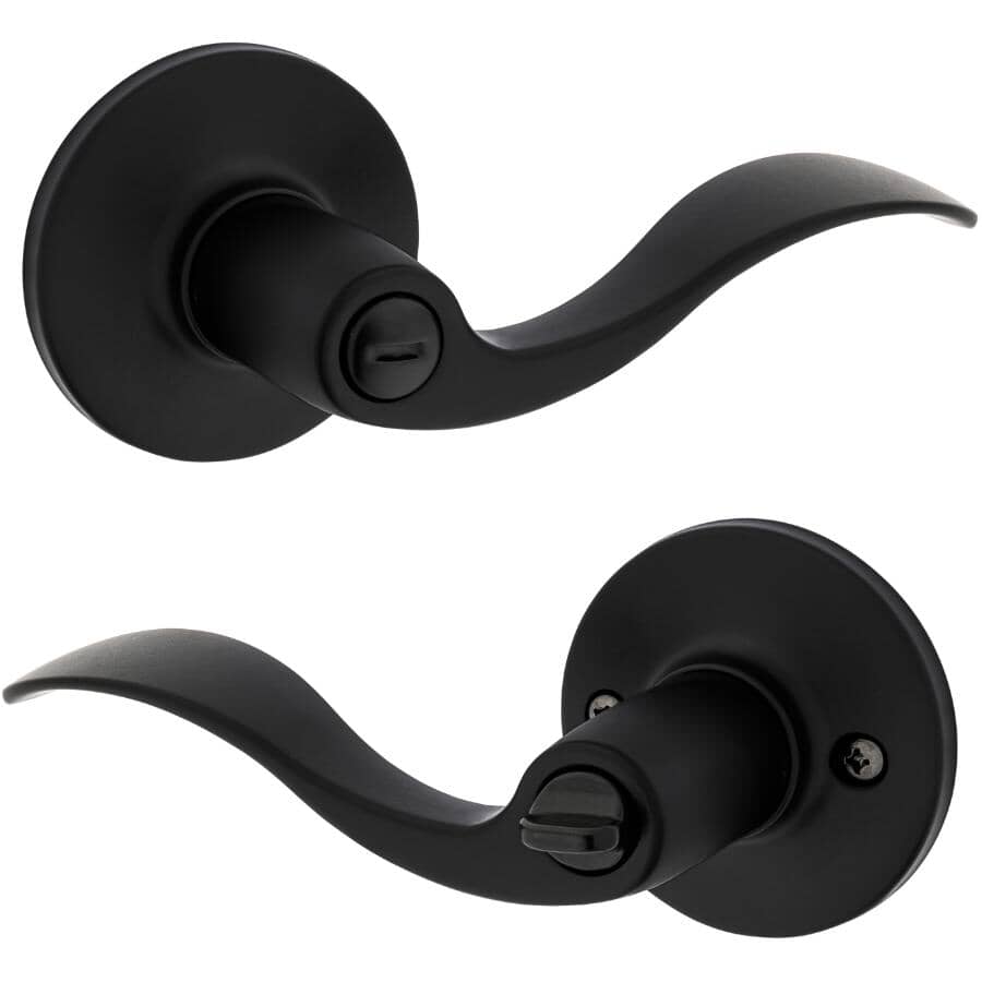 Layton Safelock Privacy Door Lever - Matte Black