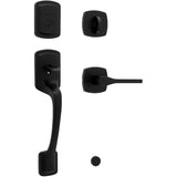 Prague Entrance Door Gripset with Smart key - Matte Black