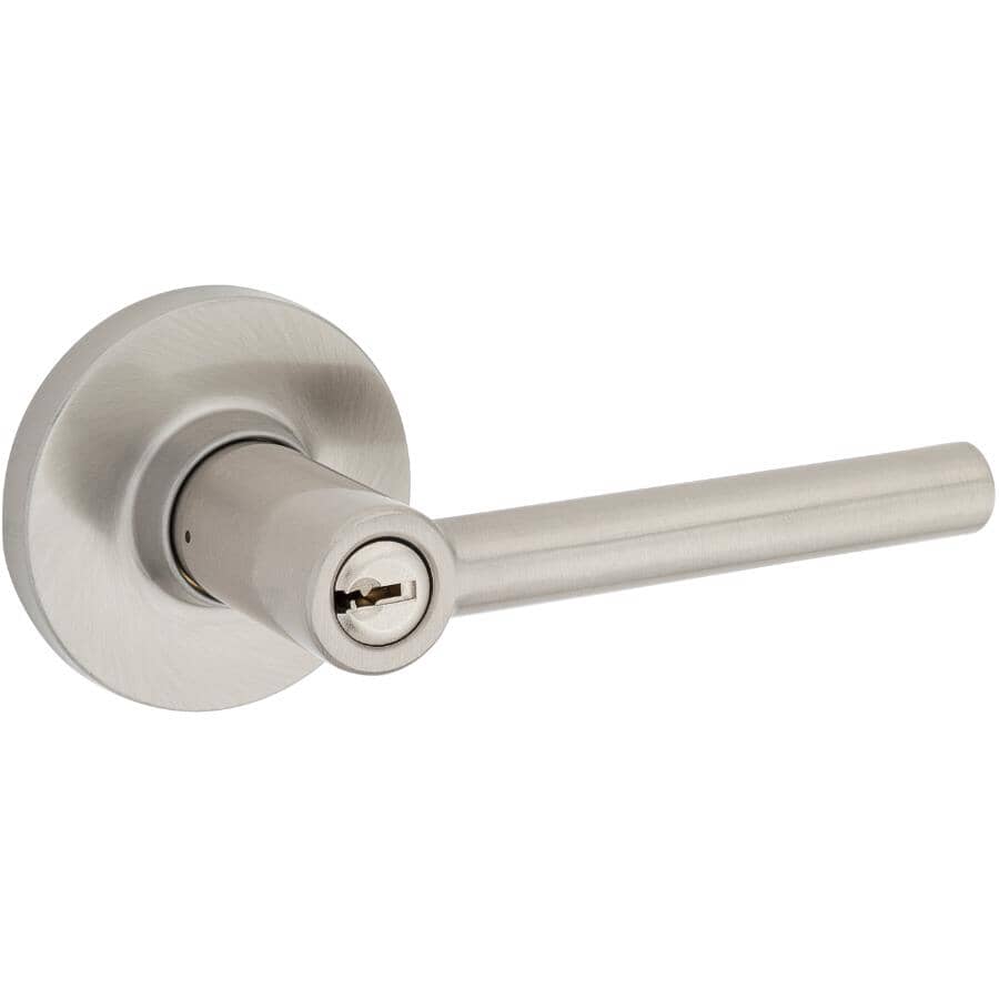 Reminy Keyed Entry Safelock Entrance Leverset - Satin Nickel