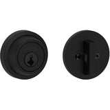 Round Single Cylinder Deadbolt Lock - Matte Black + Smart Key