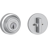 Round Single Cylinder Deadbolt Lock - Satin Chrome + Smart Key