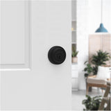 Round Single Cylinder Deadbolt Lock - Matte Black + Smart Key