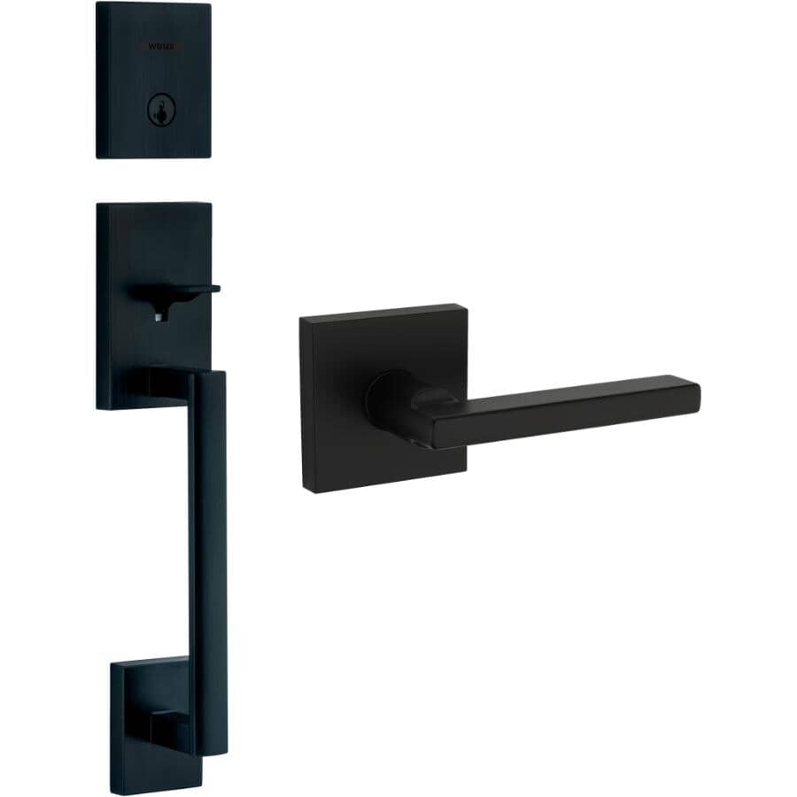 San Clemente / Halifax Entrance Gripset - Matte Black + SmartKey Technology