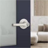 Satin Nickel Henley Keyed Entrance Leverset