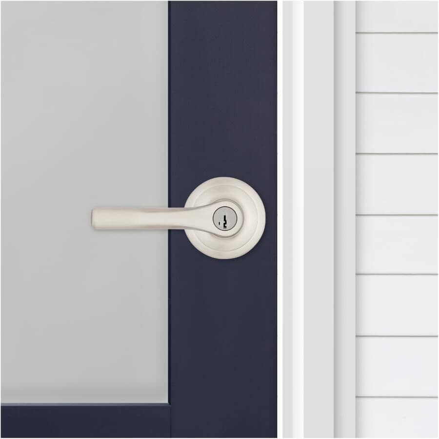 Satin Nickel Henley Keyed Entrance Leverset