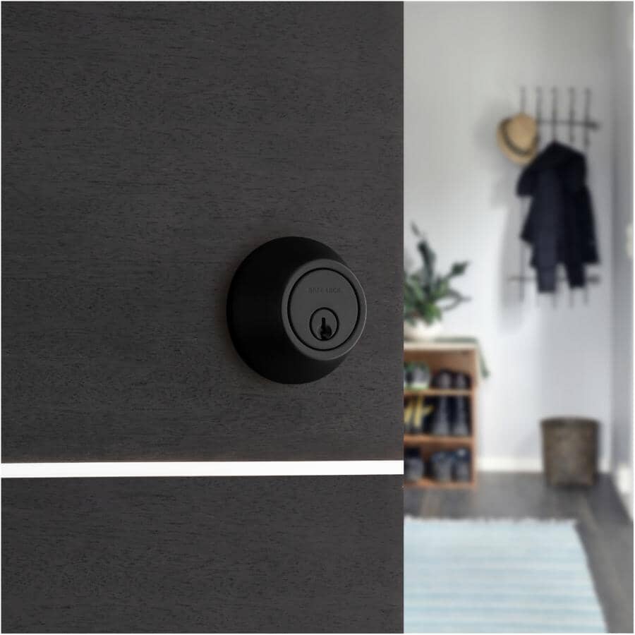 Single Safelock Deadbolt Lock - Matte Black