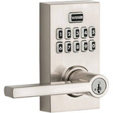 Smartcode Electronic Entrance Leverset – Satin Nickel, Keyless Entry + Keypad and SmartKey Technology