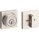 Square Single Cylinder Deadbolt Lock - Satin Nickel Finish, with Smart Key Technology