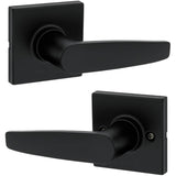 Winston Safe Lock Passage Door Leverset - Matte Black