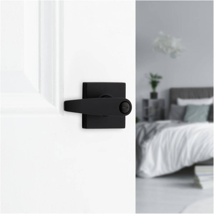 Winston Safe Lock Privacy Door Leverset - Matte Black