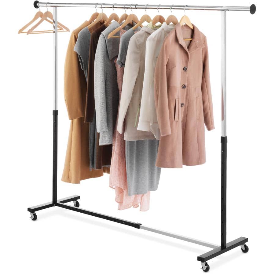 Expandable Single Rod Heavy Duty Garment Rack