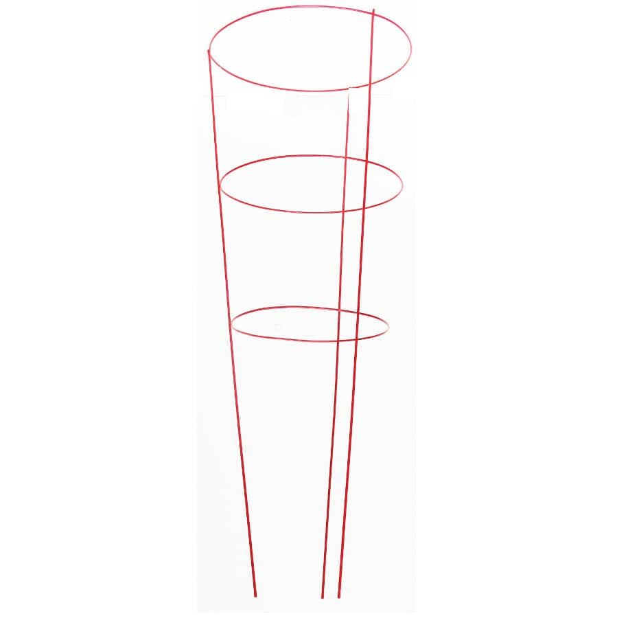 16" x 42" Three Ring Tomato Cage - Red