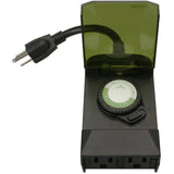 2 Outlet 24 Hour Outdoor Mechanical Timer, with 3 Conductors