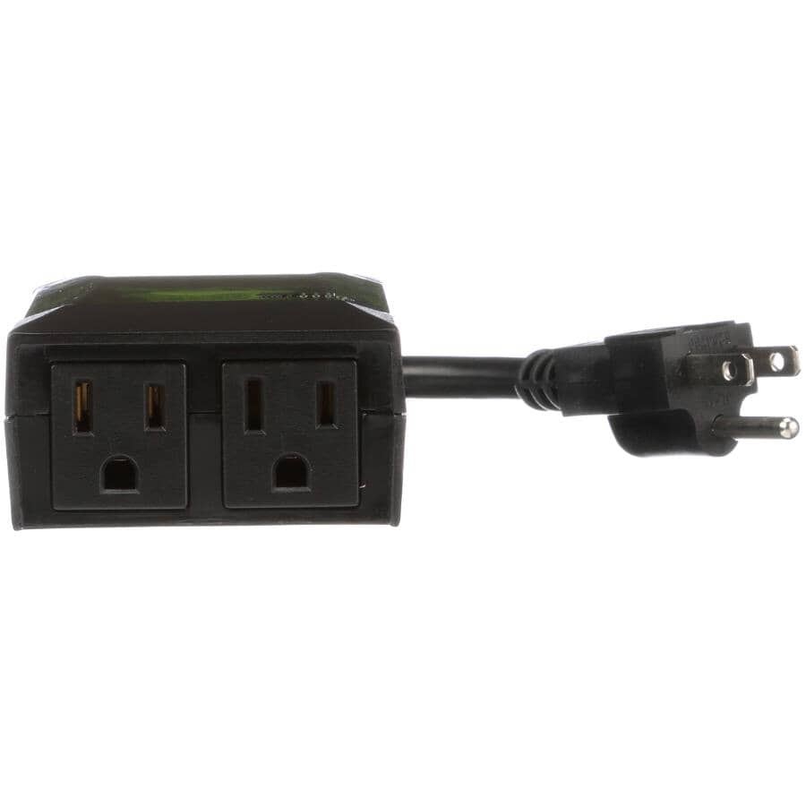 2 Outlet 24 Hour Outdoor Mechanical Timer, with 3 Conductors