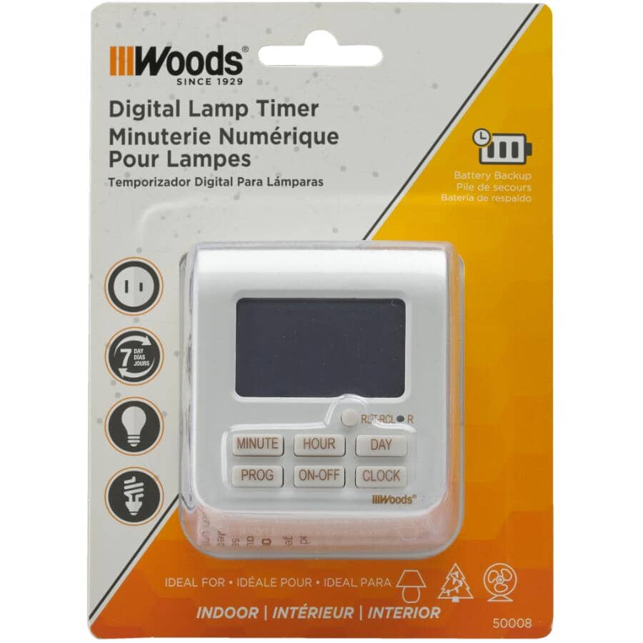 7-Day Digital Timer - 1 Outlet & 2 Conductors