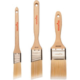 Gold Edge Polyester Paint Brushes - Assorted, 3 Pack