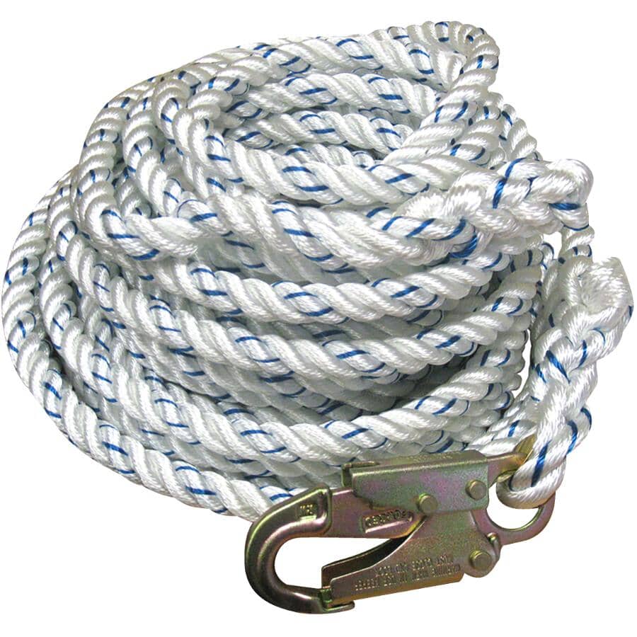 25' Life Line Rope - with Snap & Hook End