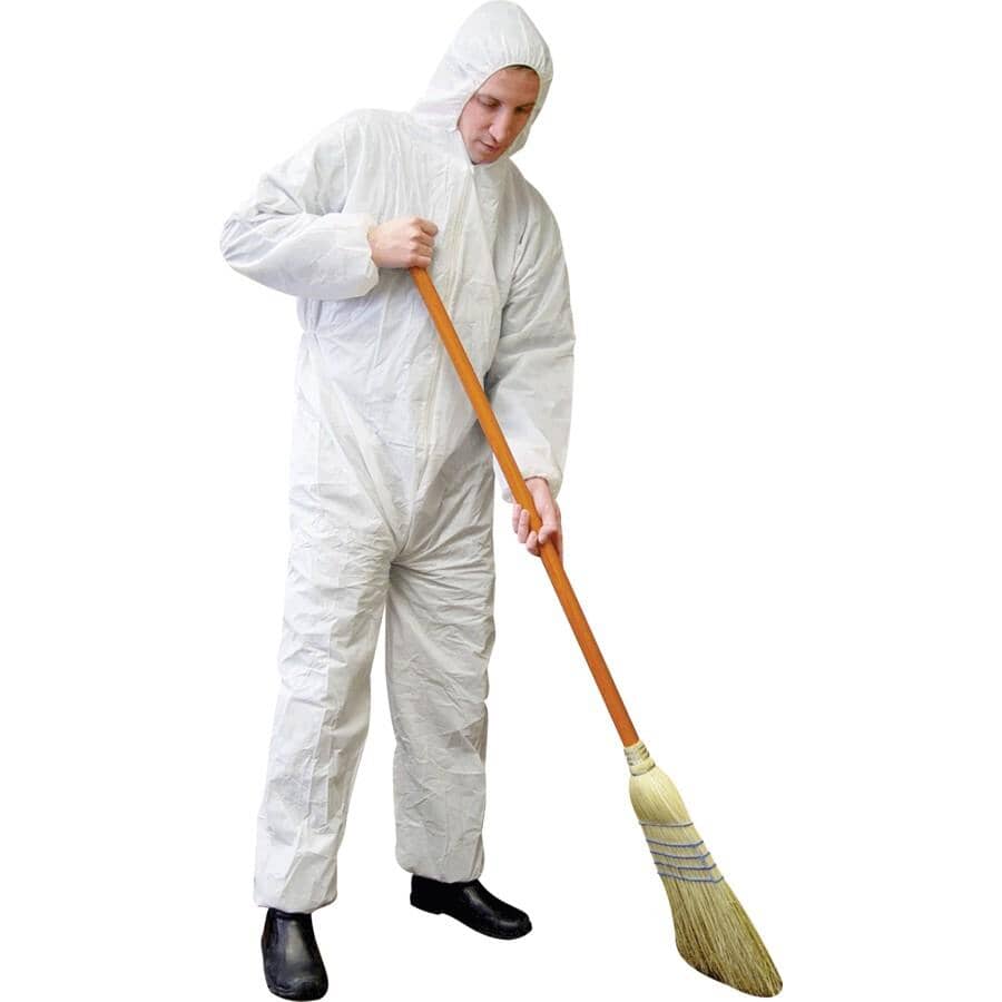 Men's Disposable Protective Painter's Coveralls - Extra Large, White