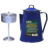 9 Cup Blue Enamel Camping Coffee Percolator