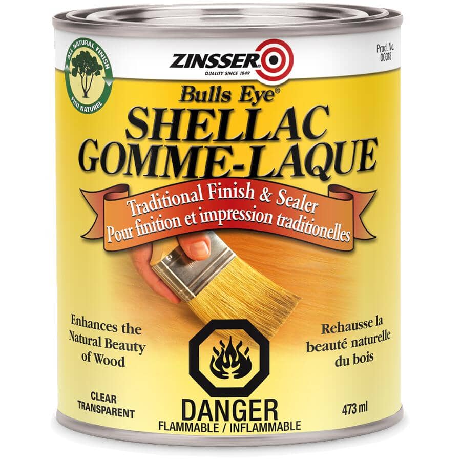 Bulls Eye Shellac Traditional Finish & Sealer - Clear, 473 ml
