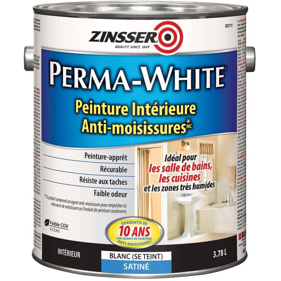 Perma-White Mould & Mildew-Proof Interior Paint - Satin, 3.78 L